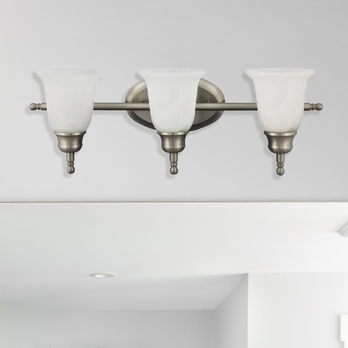 LED Satin Nickel Vanity Light, 24" Wide, 3-Light, 4475 Series