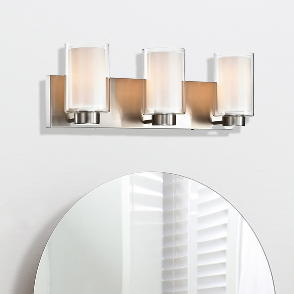 LED Satin Nickel Vanity Light, 22" Wide, 3-Light, 6610D Series