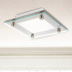13 Inch Square LED Satin Nickel Ceiling Light, Surface Mount, 1700 Lumens