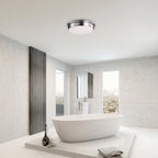 Round LED Satin Nickel Ceiling Light, Klein, Surface Mount, 2100 Lumens