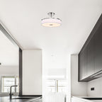 Round LED Satin Nickel Ceiling Light, Sundecor, Semi-Flush Mount, Selectable CCT