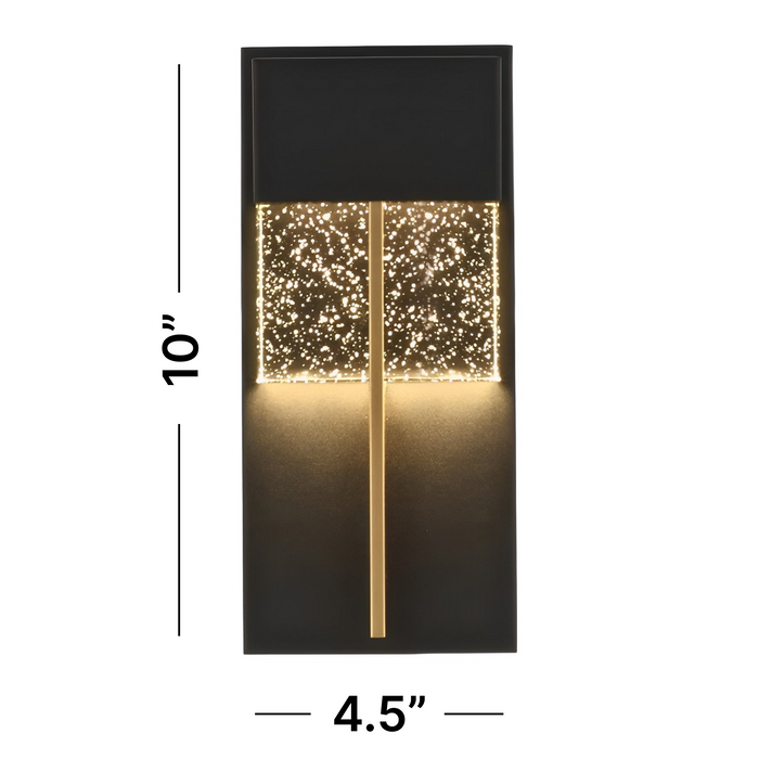 Crystal Glass & Black Finish LED Wall Sconce, W230D-B Series
