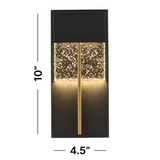 Crystal Glass & Black Finish LED Wall Sconce, W230D-B Series