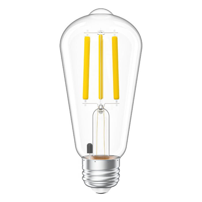 Ultra-thin LED chips embedded along glass tubes create an all-around beautiful glow.