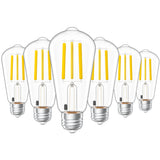 ST58 LED Bulb, Filament, Dusk To Dawn, 850 Lumens
