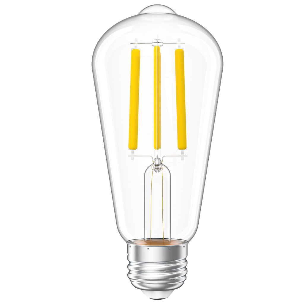 Ultra-thin LED chips embedded along glass tubes create an all-around beautiful glow.