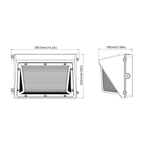 Wall pack dimension drawing: 14.2 inches wide, 9.25 inches high and 7.08 inches deep.