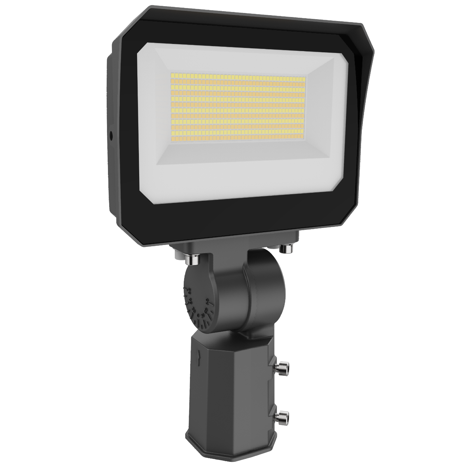 LED flood light with slip fitter mount  on a white background