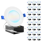 Recessed LED Lighting, 4 Inch, Slim, Selectable CCT, 650 Lumens