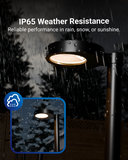 The IP65 weatherproof rating ensures our solar path lights hold up against mother nature. Dust-tight construction keeps out debris. Ideal for outdoor spaces such as garden, patio, deck, terrace, yard, and pool areas.