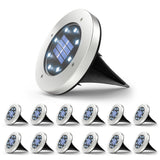 Solar LED Path Lights, Round, Dusk To Dawn Photocell