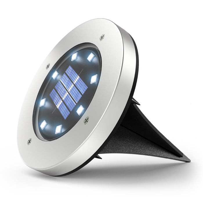 Sunco Lighting LED Round Solar Path Landscape Outdoor Light Front Top View Image
