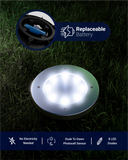 Sunco Lighting LED Round Solar Path Dimensions Light No Electricity Needed Dusk to Dawn Photocell Sensor 8 LED Diodes 