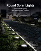 Sunco Lighting Round LED Solar Path Light Easy Install Place in Sunny Areas Do Not Place Under Trees or Bright Lights