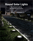 Sunco Lighting Round LED Solar Path Light Easy Install Place in Sunny Areas Do Not Place Under Trees or Bright Lights