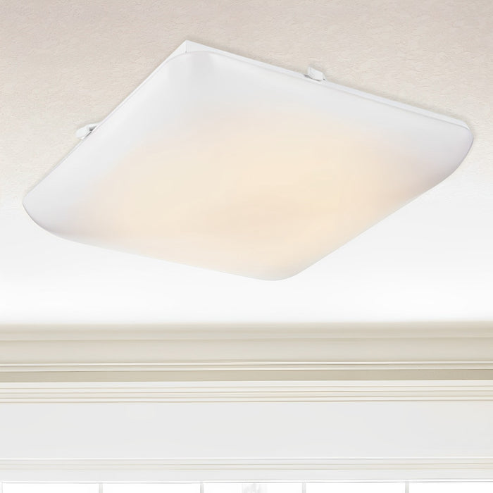 Square LED Puff Ceiling Light, Cloud, White, Surface Mount, 120-277V, 3200 Lumens