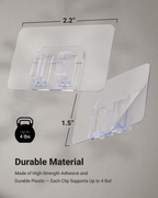 Outdoor String Light Clips are 2.2"x1.5" and can hold up to 4lbs.