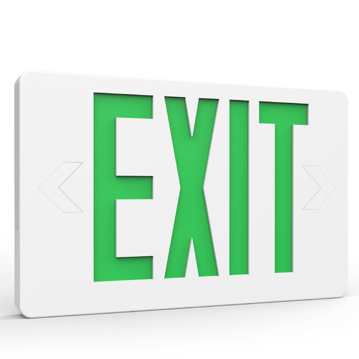 The 2 Head LED Exit Sign is designed to provide clear and visible guidance during emergencies. It has highly visible green letters with arrows that stand out, even from a distance.