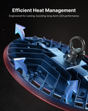 UFO High Bay 150W Plug & Play LED Fixture, 2-Step Install, 19500 Lumens