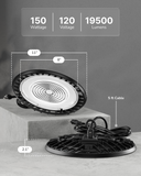 UFO High Bay 150W Plug & Play LED Fixture, 2-Step Install, 19500 Lumens