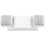 This LED Emergency Light from Sunco Lighting features 2 adjustable LED flood lights that swivel and rotate to light up the path to safety. With a 50,000hour lifespan and integrated LED heads your maintenance will be low with this product. It includes a 180-minute backup battery to turn on during a power outage or emergency situation with a power loss. Can be wall mounted for light in stairwells, interior rooms without windows, and janitorial spaces or access hallways to provide emergency light.