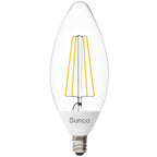B11 LED Candelabra Bulb, Dusk to Dawn Photocell, Filament, 500 Lumens