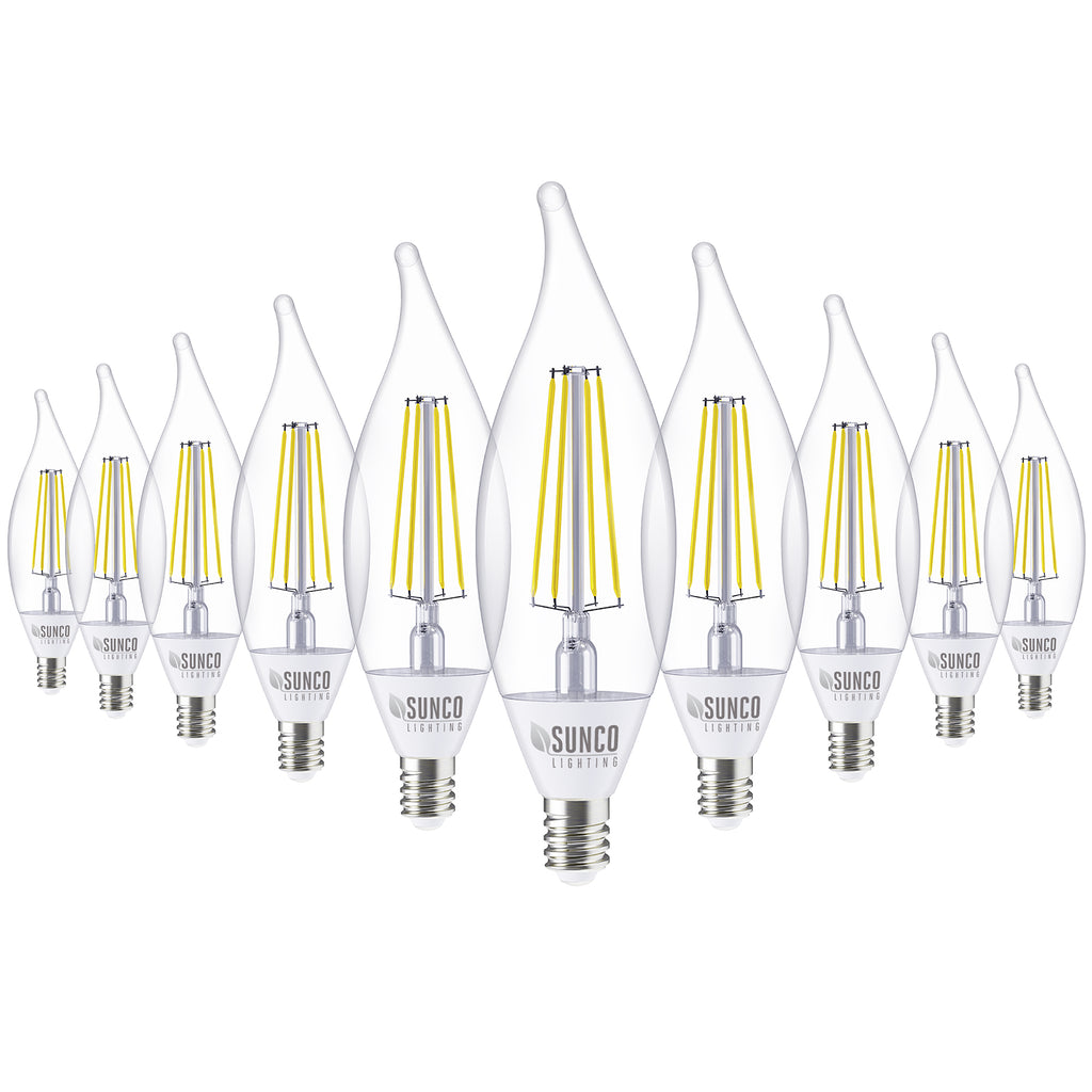 CA11 LED Candelabra Bulb, Dusk to Dawn Photocell, Filament, 500 Lumens
