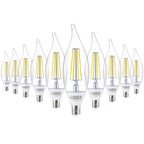 CA11 LED Candelabra Bulb, Dusk to Dawn Photocell, Filament, 500 Lumens
