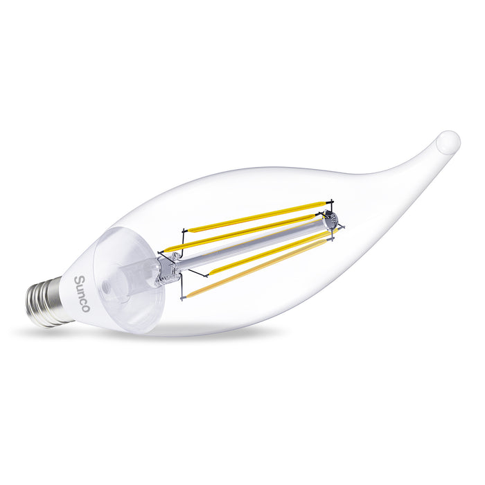 CA11 LED Candelabra Bulb, Dusk to Dawn Photocell, Filament, 500 Lumens