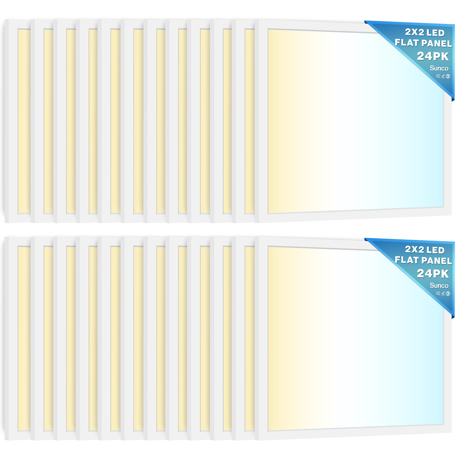 LED Ceiling Panel Light, 40W/35W/30W, 2x2, Selectable Wattage & CCT, 5000 Lumens
