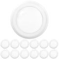  Large hero 5"/6" white LED disk light; eleven smaller duplicates arranged along the bottom, highlighting a 12-pack layout.