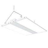Dimmable 220W LED Linear High Bay from Sunco Lighting is 2 feet long and offers instant on, bright light for warehouse, gymnasium, workshop or industrial space. This 30800 lumen area light comes with chains for hanging high bay light fixture. The 220W LED is a 800W equivalent with a beam spread of 38ft to 72ft. The fixture is UL listed and FCC certified. Dim via 1-10V dimming.