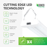 LED Shop Light, 4ft, Motion Activated, Frosted, 40W, 4300 Lumens