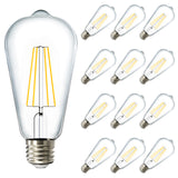 ST64 LED Bulb, Filament, Dusk to Dawn Photocell, 800 Lumens