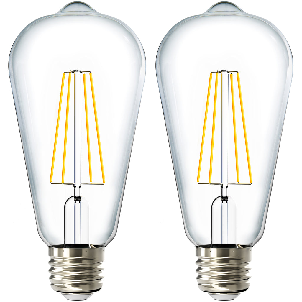 ST64 LED Bulb, Filament, Dusk to Dawn Photocell, 800 Lumens