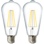 ST64 LED Bulb, Filament, Dusk to Dawn Photocell, 800 Lumens