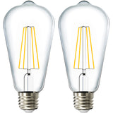ST64 LED Bulb, Filament, Dusk to Dawn Photocell, 800 Lumens