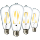 ST64 LED Bulb, Filament, Dusk to Dawn Photocell, 800 Lumens
