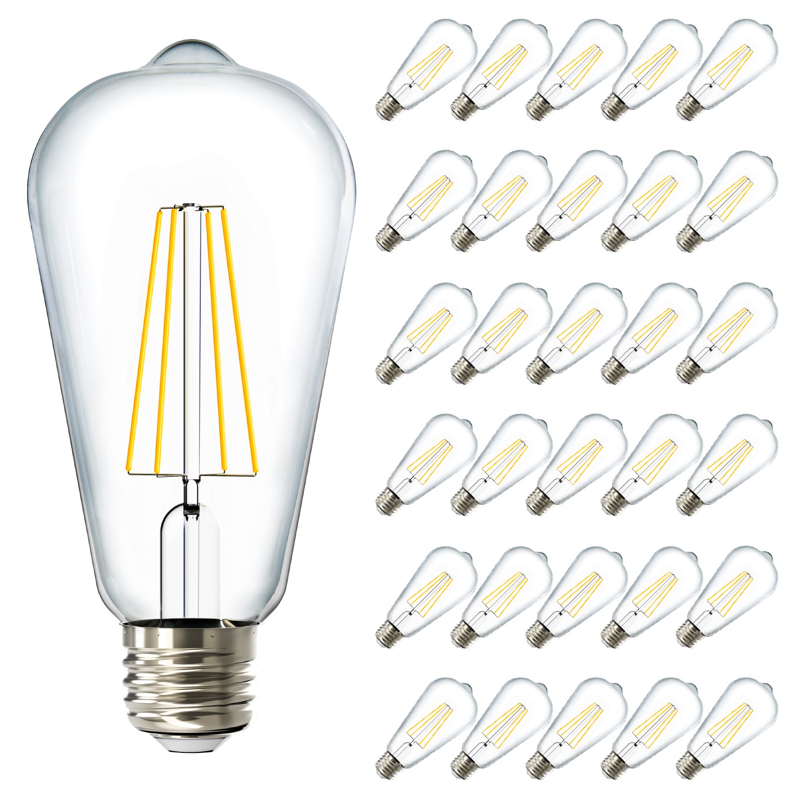 ST64 LED Bulb, Filament, 800 Lumens