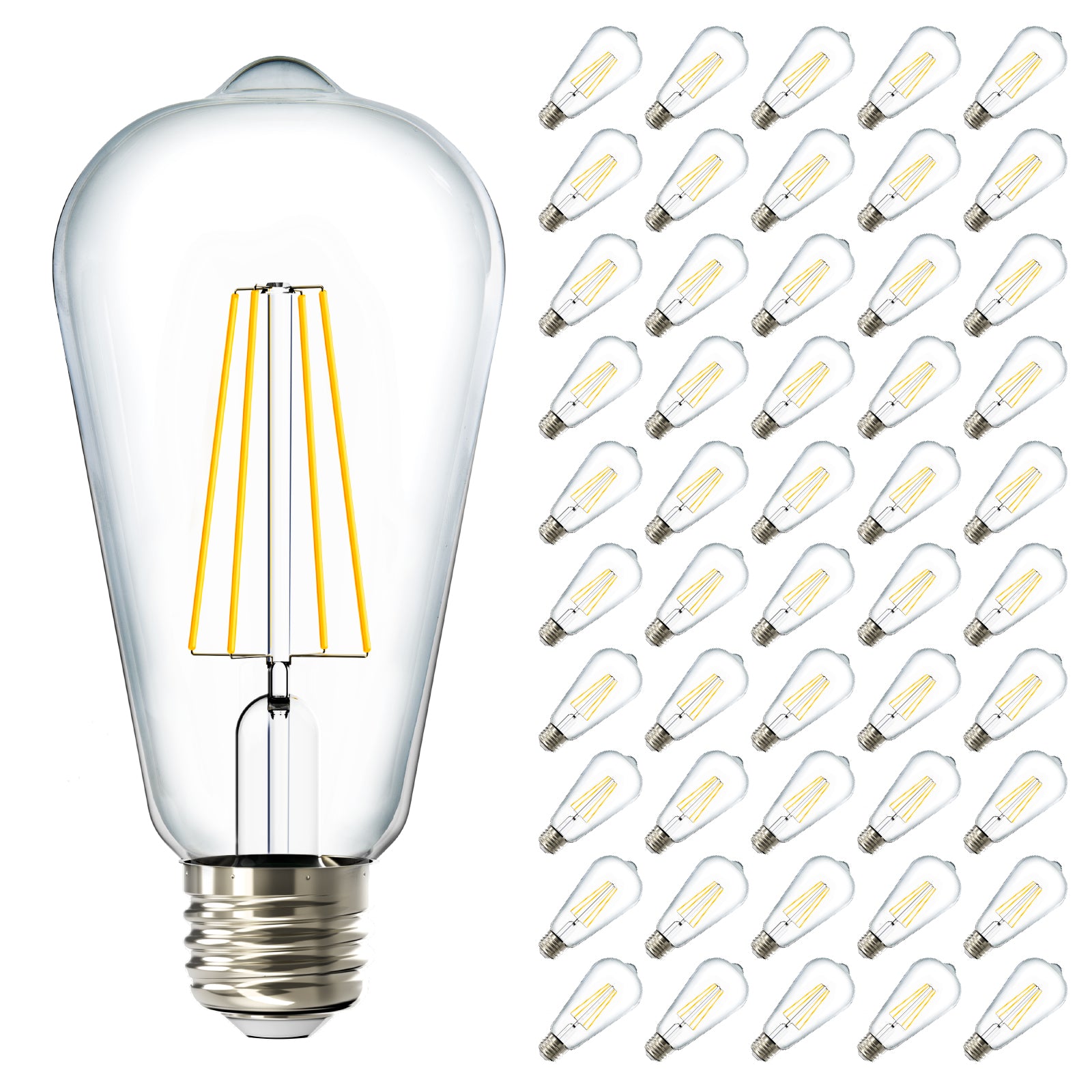 ST64 LED Bulb, Filament, 800 Lumens