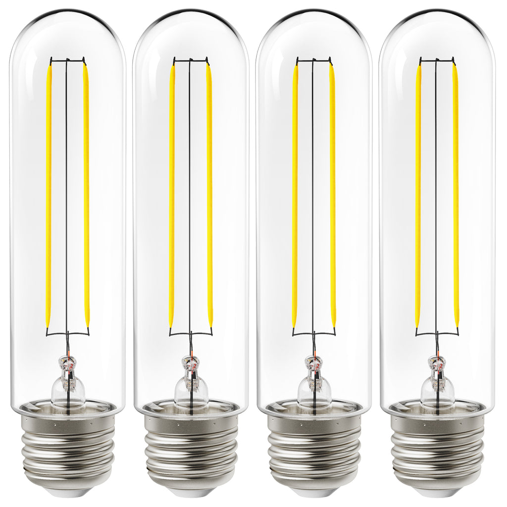 T10 LED Tubular Bulb, Dusk to Dawn Photocell, Filament, 450 Lumens