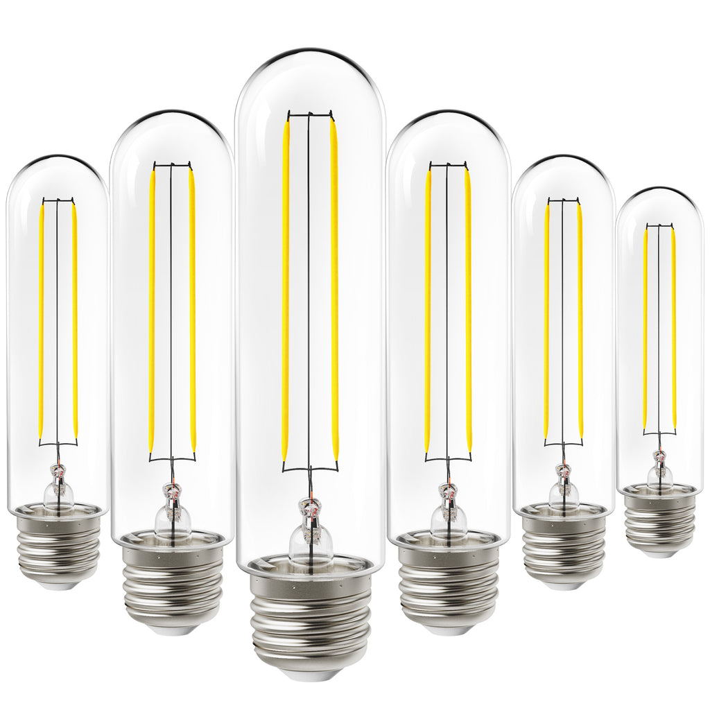 T10 LED Tubular Bulb, Dusk to Dawn Photocell, Filament, 450 Lumens
