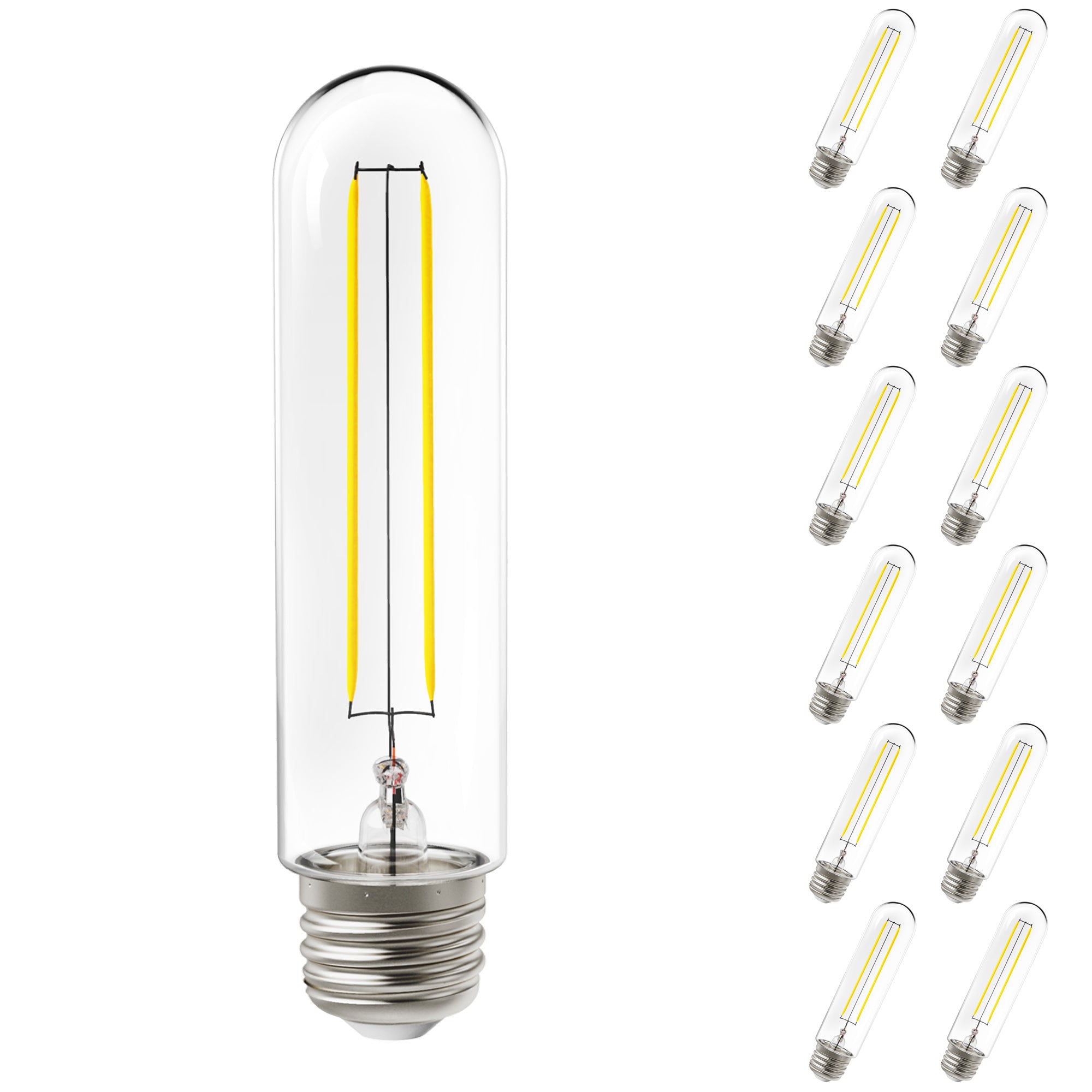 T10 LED Tubular Bulb, Dusk to Dawn Photocell, Filament, 450 Lumens