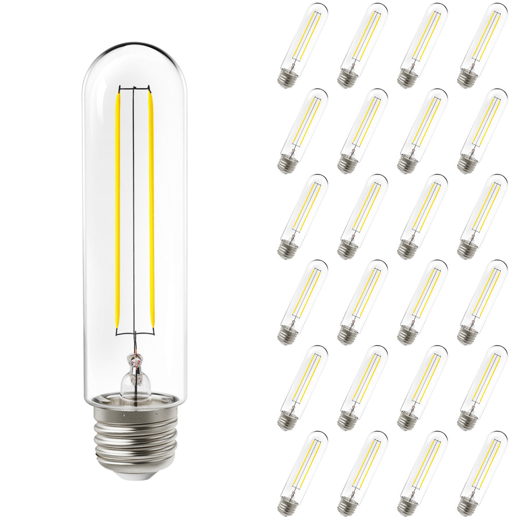 T10 LED Tubular Bulb, Dusk to Dawn Photocell, Filament, 450 Lumens