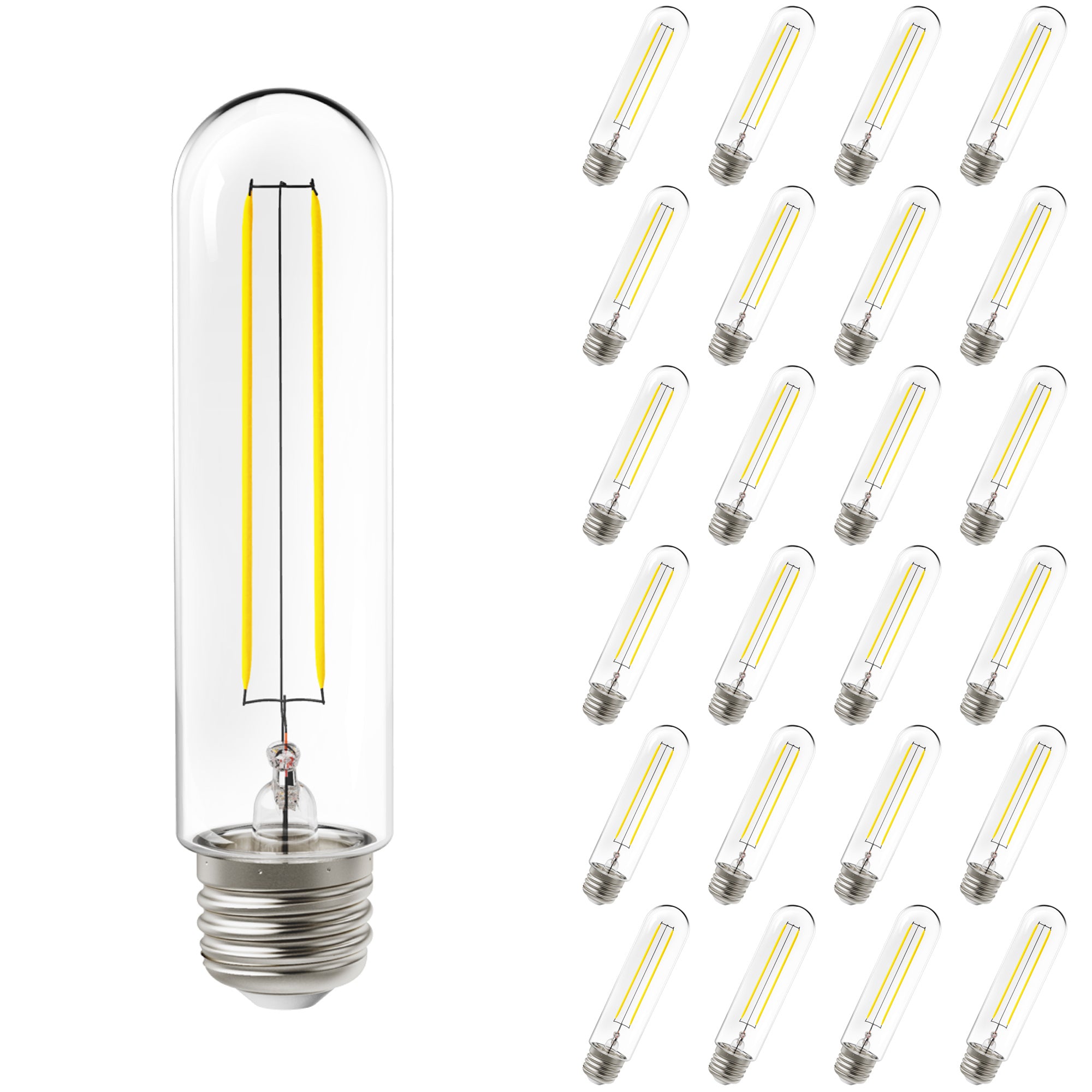 T10 LED Tubular Bulb, Dusk to Dawn Photocell, Filament, 450 Lumens