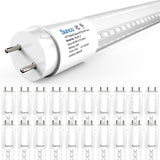 T8 LED Tube, 4ft, Clear, Plug & Play, Hybrid Type A+B, Single/Double Ended, 20W, 2400 Lumens