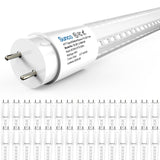 T8 LED Tube, 4ft, Clear, Bypass, Type B, 18W, Single/Double Ended, 2200 Lumens