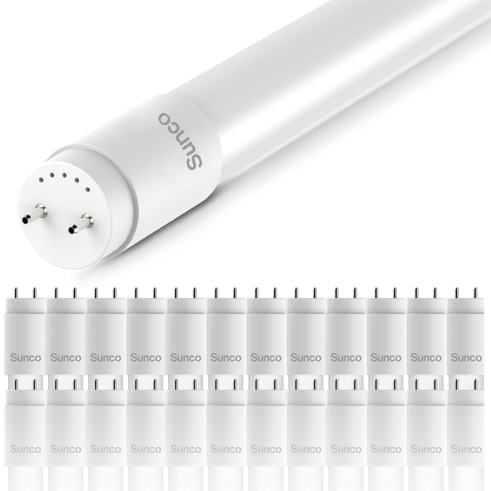 T8 LED Tube, 4ft, Clear, Bypass, Type B, 18W, 2200 Lumens
