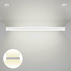 4ft LED Linear Pendant Up/Down Light, 50W/45W/40W, Selectable Wattage & CCT, 6500 Lumens