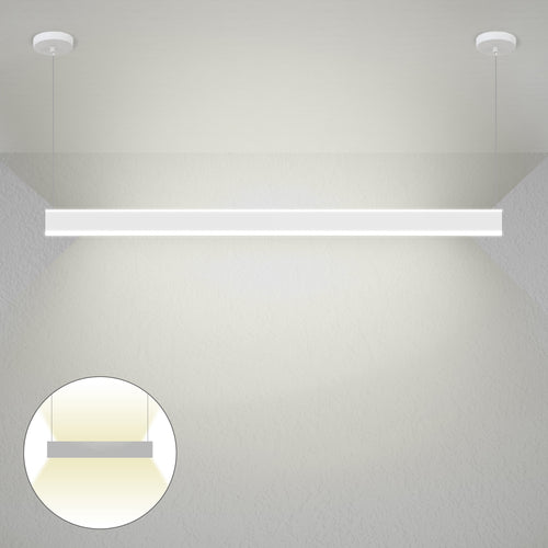 4ft LED Linear Pendant Up/Down Light, 50W/45W/40W, Selectable Wattage & CCT, 6500 Lumens